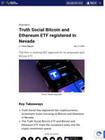 Truth Social Bitcoin and Ethereum ETF registered in Nevada