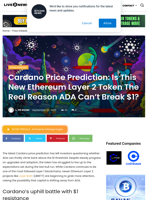 Cardano Price Prediction: Is This New Ethereum Layer 2 Token The Real Reason ADA Can’t Break $1? | Live Bitcoin News