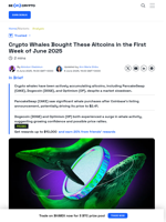 Crypto Whales Bought CAKE, DOGE, and OP This Week