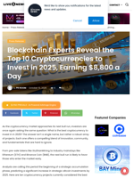 Blockchain Experts Reveal the Top 10 Cryptocurrencies to Invest in 2025, Earning $8,800 a Day | Live Bitcoin News