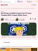 Did Trump Just Rekt Crypto.Com? Cronos Tumbles After Trump’s Midas Touch - 99Bitcoins