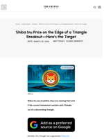 Shiba Inu Price on the Edge of a Triangle Breakout—Here’s the Target