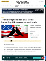 Trump toughens Iran deal terms, impacting US-Iran agreement odds