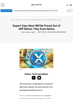 Expert Says Most Will Be Priced Out of XRP Before They Even Notice