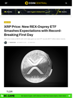 XRP Price: New REX-Osprey ETF Smashes Expectations with Record-Breaking First Day - CoinCentral