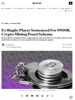 Ex-Rugby Player Sentenced For $900K Crypto Mining Ponzi Scheme - Decrypt