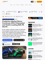 Prediction Market Boom Continues With Polymarket and Kalshi Leading $25.7B Month – Bitcoin News