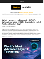 What Happens to Dogecoin (DOGE) When Coldware (COLD) Skyrockets to 3.1 Trillion Market Cap?