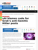 xAI blames code for Grok’s anti-Semitic Hitler posts - The Crypto News Wire