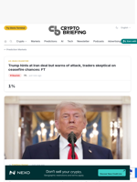 Trump hints at Iran deal but warns of attack, traders skeptical on ceasefire chances: FT