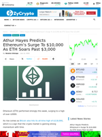 Athur Hayes Predicts Ethereum's Surge To $10,000 As ETH Soars Past $3,000 ⋆ ZyCrypto