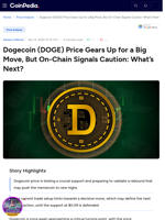 Dogecoin (DOGE) Price Gears Up for a Big Move, But On-Chain Signals Caution: What’s Next?