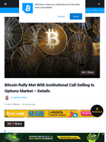 Bitcoin Rally Met With Institutional Call Selling In Options Market - Details