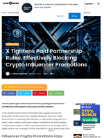 X Tightens Paid Partnership Rules, Effectively Blocking Crypto Influencer Promotions | Live Bitcoin News