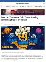 Beer 2.0: The Meme Coin That’s Brewing Something Bigger on Solana - TheNewsCrypto