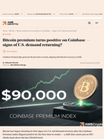 Bitcoin premium turns positive on Coinbase — signs of U.S. demand returning? - AMBCrypto