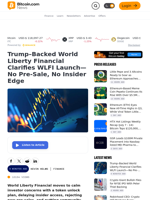 Trump–Backed World Liberty Financial Clarifies WLFI Launch—No Pre-Sale, No Insider Edge – Finance Bitcoin News
