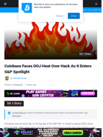 Coinbase Faces DOJ Heat Over Hack as It Enters S&P Spotlight