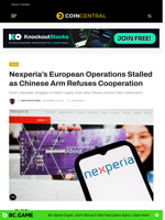 Nexperia’s European Operations Stalled as Chinese Arm Refuses Cooperation - CoinCentral