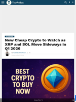 New Cheap Crypto to Watch as XRP and SOL Move Sideways in Q1 2026 - TechBullion