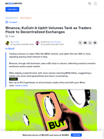 Centralized Exchanges Trading Volume Plunges in June 2025