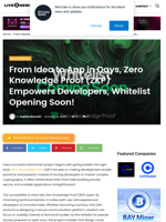 From Idea to App in Days, Zero Knowledge Proof (ZKP) Empowers Developers, Whitelist Opening Soon! | Live Bitcoin News