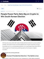 People Power Party Bets Big on Crypto to Win South Korean Election