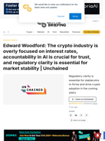 Edward Woodford: The crypto industry is overly focused on interest rates, accountability in AI is crucial for trust, and regulatory clarity is essential for market stability | Unchained