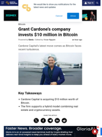 Grant Cardone’s company invests $10 million in Bitcoin