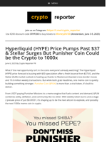 Hyperliquid (HYPE) Price Pumps Past $37 and Stellar Rises but Punisher Coin Could 1000x