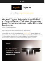 General Tensor Rebrands RoundTable21 as General Tensor Validator, Deepening Long-Term Commitment to the Bittensor Ecosystem