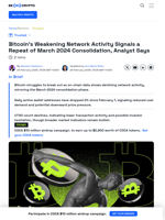 Bitcoin Network Activity Drops: What It Means for BTC’s Price