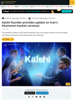 Kalshi Founder Outlines Next Steps for 'Iran Leader Ousted By' Market