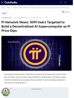Pi Network News: 50M Users Targeted to Build a Decentralized AI Supercomputer as Pi Price Dips