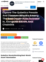 Explore The Qubetics Presale And Discover Why It's Among The Best Crypto ICOs To Invest In, Alongside Bitcoin And Chainlink | Live Bitcoin News