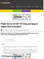 PENGU Set for Lift-Off? ETF Filing and Surge in Volume Point to Breakout