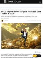 BTCC Reports 809% Surge in Tokenized Gold Trades in 2025 - DailyCoin