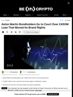 Aston Martin Bondholders Go to Court Over £450M Loan That Moved Its Brand Rights