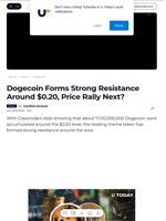 Dogecoin Forms Strong Resistance Around $0.20, Price Rally Next? - U.Today