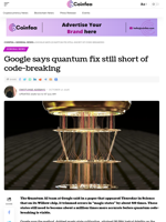 Google says quantum fix still short of code-breaking - Coinfea
