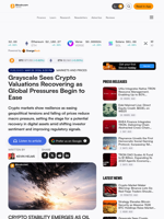 Grayscale Sees Crypto Valuations Recovering as Global Pressures Begin to Ease – Markets and Prices Bitcoin News