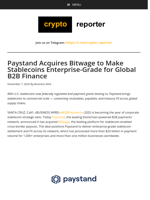 Paystand Acquires Bitwage to Make Stablecoins Enterprise-Grade for Global B2B Finance