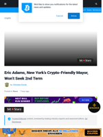 Eric Adams, New York’s Crypto-Friendly Mayor, Won’t Seek 2nd Term | Bitcoinist.com