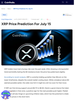 XRP Price Prediction For July 15