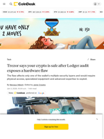 Trezor says users' crypto is safe after Ledger researchers uncover chip flaw