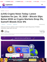 [LIVE] Crypto News Today: Latest Updates for Jan. 19, 2026