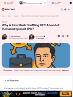 SpaceX BTC Shuffle Sparks IPO Rumors: 1,021 BTC Moved