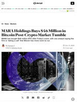 MARA Holdings Buys $46 Million in Bitcoin Post-Crypto Market Tumble - Decrypt