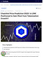 Chainlink Price Prediction 2025: Is LINK Positioned to Gain Most from Tokenization Growth?