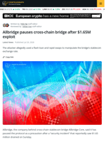 Allbridge Core Pauses Cross-Chain Bridge after $1.65M Exploit